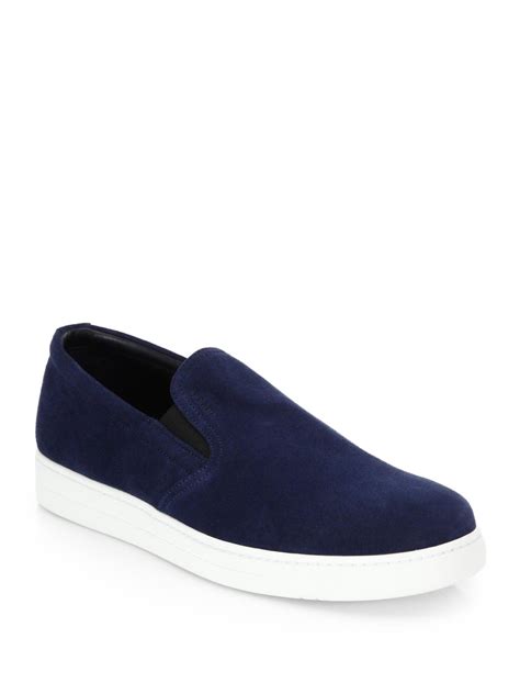 prada suede wavy sneakers|Prada men's slip on sneakers.